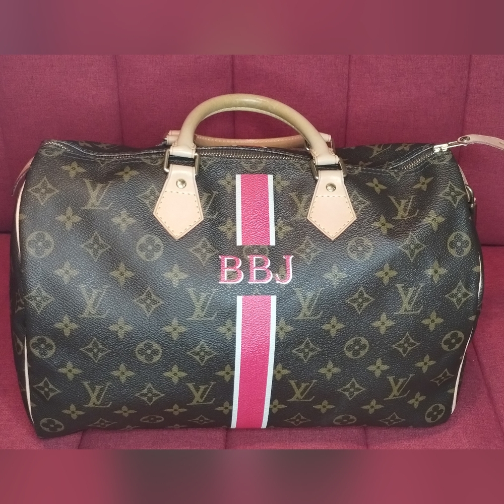 Classic Louis Vuitton Brown and Gold Monogram Speedy 35 Bag